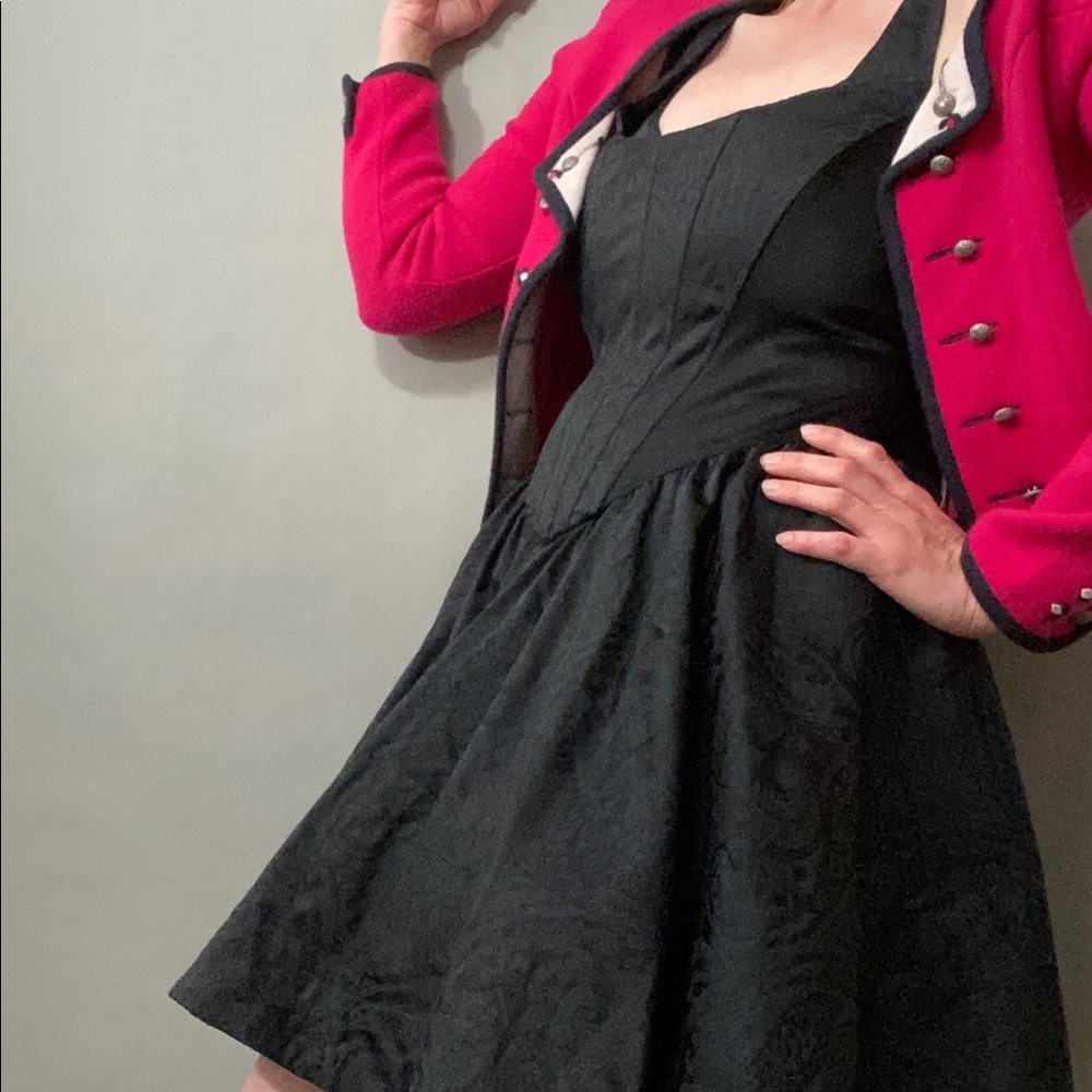 🖤Betsey Johnson Sexy Silk Goth Corset Dress - Picture 10 of 14